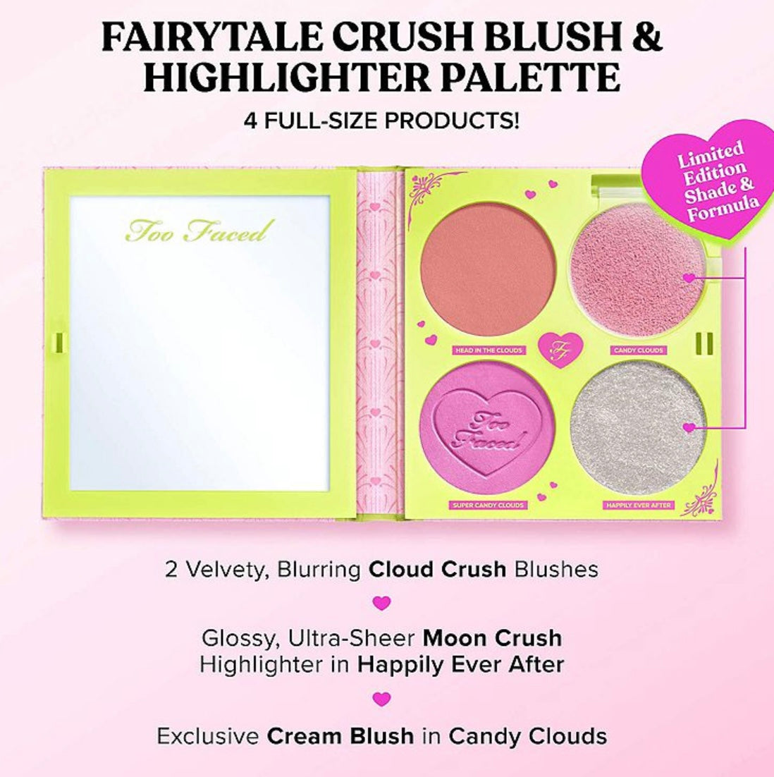 Too Faced- Fairytale Crush Blush & Highlighter Palette