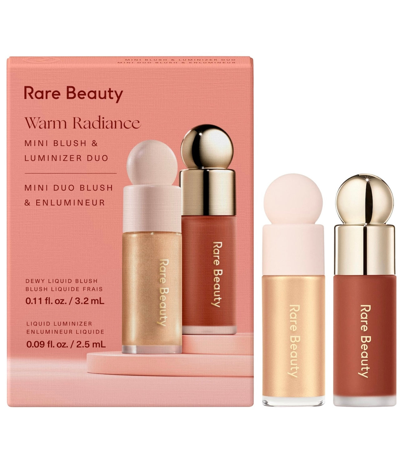 Rare Beauty- Mini Warm Radiance Blush & Luminizer Duo Makeup Gift Set