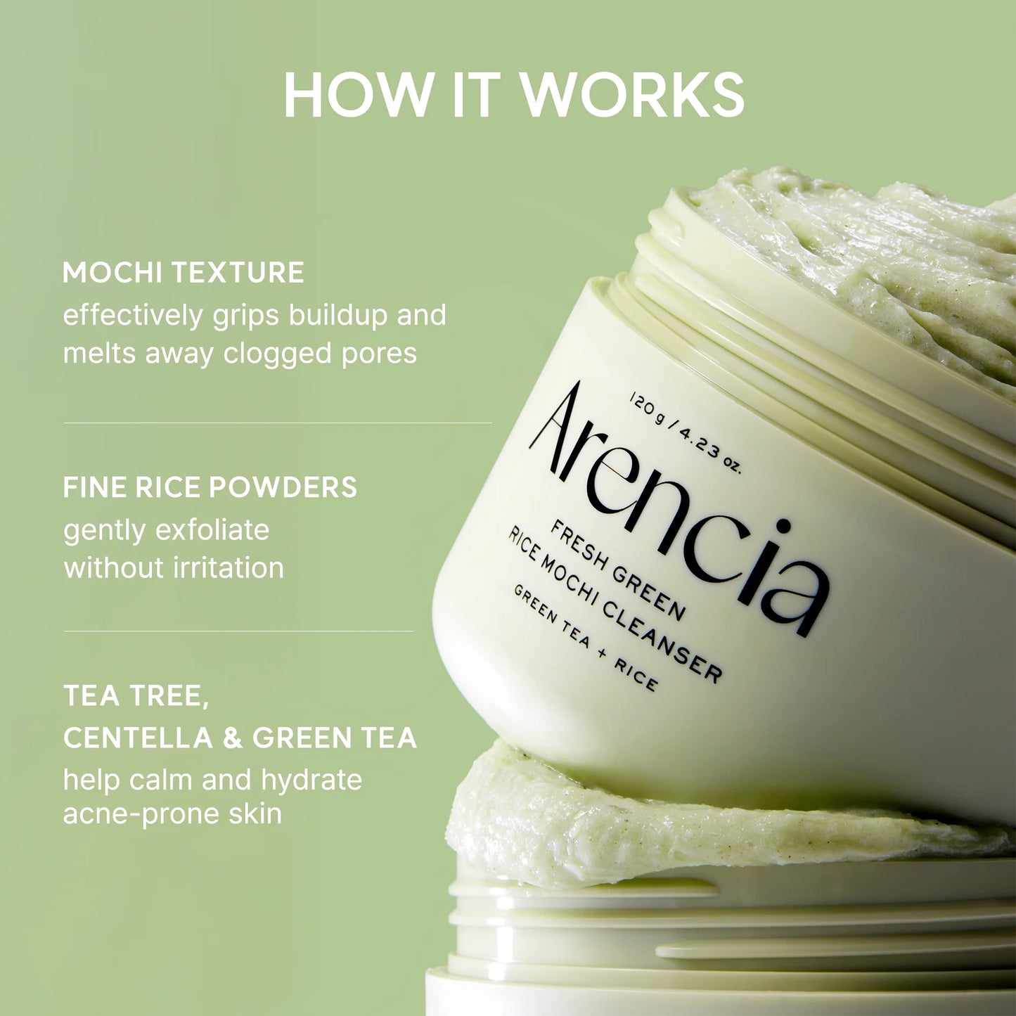 Arencia- Fresh Green Rice Mochi Cleanser