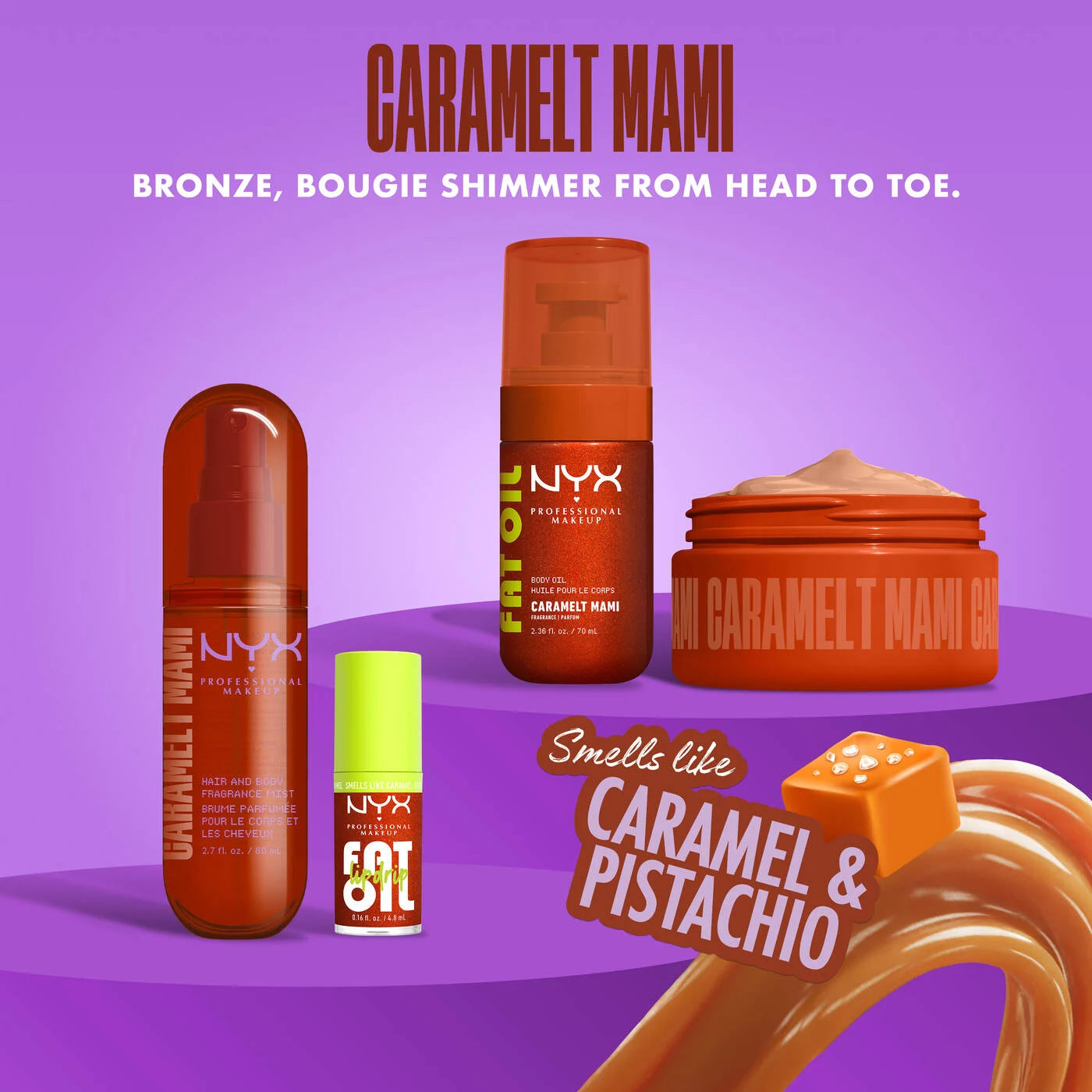 Nyx- Caramelt Mami Hair & Body Fragrance Mist