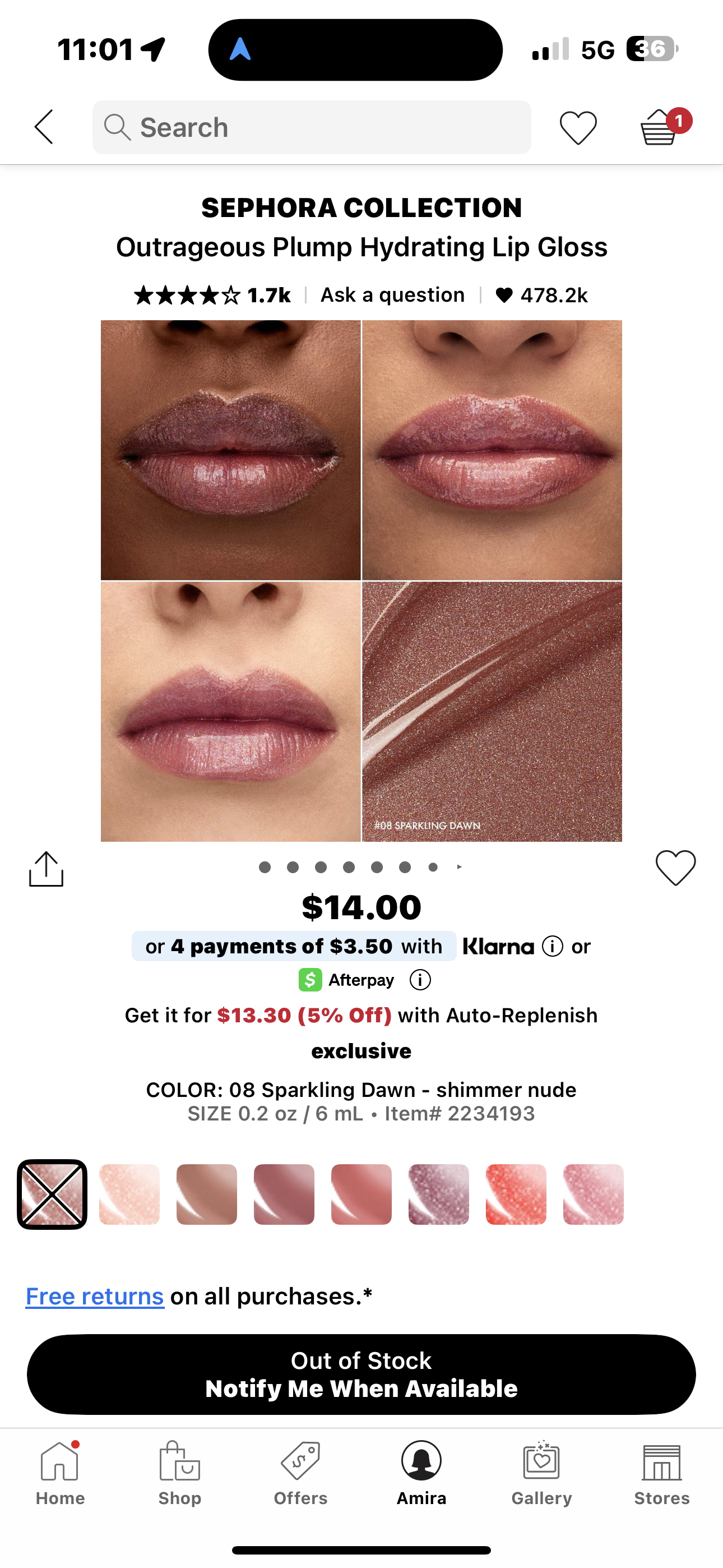 SEPHORA-Outrageous Plump Intense Hydrating Lip Gloss